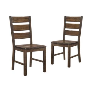 Furniture of America Jackson Walnut Wood Ladder Side Chairs (Set of 2) - Picture 1 of 8