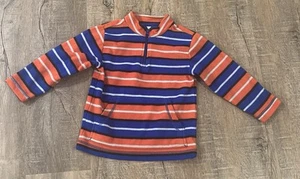 Hanna Andersson Colorful 4t 100 Fleece 1/4 Zip Pullover Boy Girl Orange Blue Top - Picture 1 of 2
