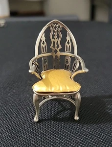 Raro sillón Windsor italiano vintage UNOAERRE 800 miniatura plateado ☆ 1 AR Italia - Imagen 1 de 24