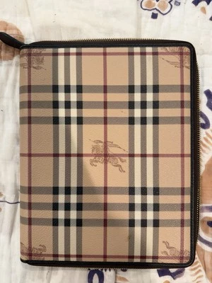 Burberry Haymarket Check Coated Logo Canvas iPad 2 Zip Cover Case - image 1 of 4