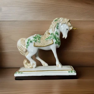 Figurina unicorno trifoglio Belleek Franklin 1991 vintage come nuova - Foto 1 di 5