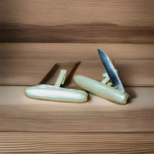 2  Cuff Links Gold  Pocket  Working  Knife Folding Vintage  RARE Bin9 Cufflinks  - Picture 1 of 5
