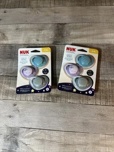 (2) Packs NUK Orthodontic Pacifiers 0-6 Months ~ Glow in the Dark ~ (3) per Pack - Picture 1 of 8
