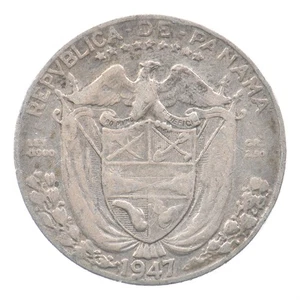 SILVER - Dime-Sized - 1947 Panama 1/10 Balboa - World Silver Coin *740 - Picture 1 of 3