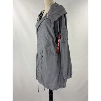 Alpha Industries Shell Fishtail Parka W Cadet Gray Grey Small Liberty Print - Image 1 of 4