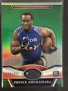 2011 Topps Platinum Green Refractor Prince Amukamara Rookie #73 Giants /499 - Picture 1 of 2