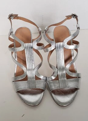 Halston Heritage Heels Women 5.5 Silver Strappy Pumps Stilettos Shoes New - Image 1 of 4