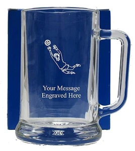 Personalisierter Fußball Pint Glaskrug Geburtstag Gratis Geschenkbox GT14 - Bild 1 von 1