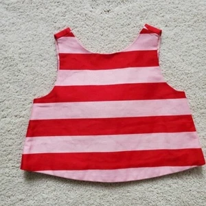 Janie and Jack Baby Girls' Pink/Red Striped Top with Bow Back sz12-18m - Picture 1 of 11
