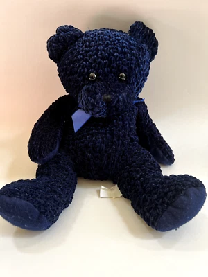 Almohadillas de fieltro Walmart Swirl acolchadas de felpa de oso de peluche de 16" cosidas azul marino Foto 1 de 4