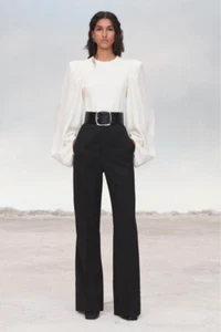 Zara LIMITED EDITION TOP With Puffer Sleeves BNWT💕 Size S oyster white - Picture 1 of 5