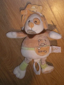 Doudou Peluche Baby'nat Babynat CHIEN HUND DOG BEIGE VERT BISCUIT MUSIQUE CHOCO - Picture 1 of 1