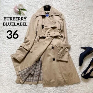 Gabardina Burberry Etiqueta Azul con Forro Beige Mujer Ajuste Asiático 36 EE. UU. Talla XS. - Imagen 1 de 9