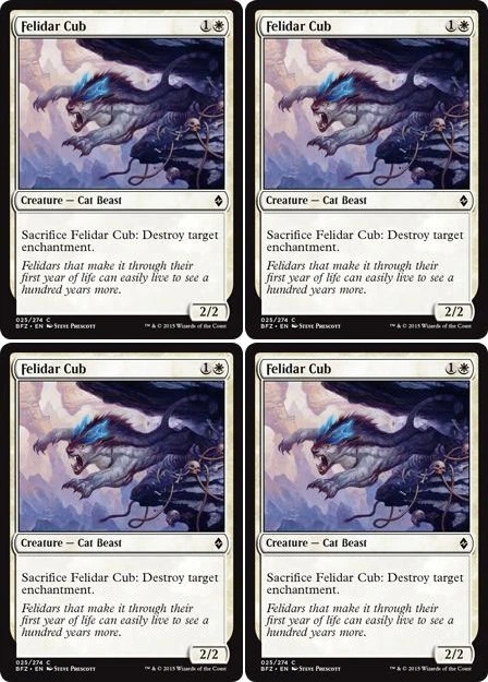 MTG - 4x FELIDAR CUB - Battle for Zendikar (C) - Image 1 of 1