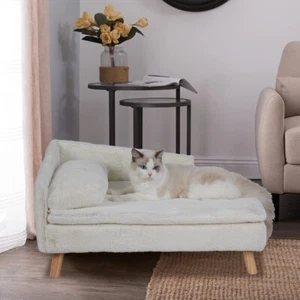 Pet Sofa Bed Snuggle Lounge Elevated Dog Cat Bed w/ Cushion for Small/medium Pet - Picture 1 of 16