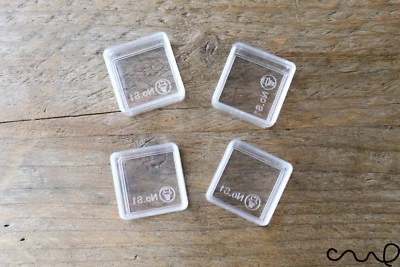 Set 4 Tiny Clear Plastic Container Case Jewellery Beads Pills Storage Box Square - Image 1 of 4