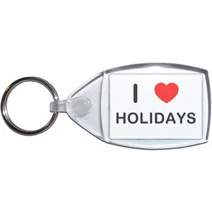 Holidays I Love Herz klar Kunststoff Schlüsselanhänger (S, M oder L) - Bild 1 von 8