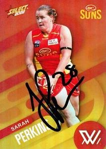 Signed 2022 Gold Coast Suns AFLW Footy Stars Sunset Card - Sarah Perkins - Picture 1 of 3