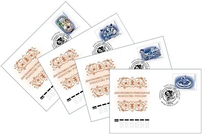 Russia-2022. Decorative and applied art. Gzhel. FDC set - Image 1 of 4