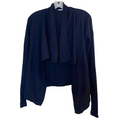 Elie Tahari XS Navy Blue Open Front Cashmere Silk Cardigan Sweater Aesthetic - Image 1 of 4