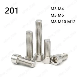 201 Acero Inoxidable Allen Zócalo Hexagonal Tapa Cabeza Tornillo M3 M4 M5 M6 M8 M10 M12 - Imagen 1 de 12
