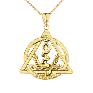 Collar Colgante Símbolo de Odontología de Oro Sólido 14k Amarillo Blanco Rosa - Imagen 1 de 18
