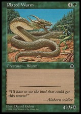 Magic the Gathering MTG Plated Wurm (141) Portal Second Age   HP