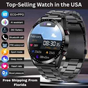 ECG+PPG Smart Watch w/ Bluetooth Call, BP & Fitness Tracker – Ships from Florida - Picture 1 of 14