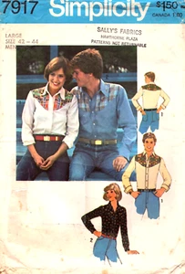 Camisa para hombre Simplicity 7917 con yugo en contraste ~ aspecto occidental talla: grande 42-44 - Imagen 1 de 5
