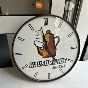 OROLOGIO DA MURO PUBBLICITARIO 60s DEL CAFFE HAUSBRANDT TRIESTE OLD CLOCK - Picture 1 of 11