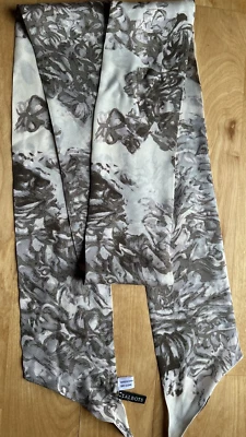 Talbots Silk Scarf Rectangular  4” X 66” Pink Beige Tan Brown Abstract - Image 1 of 4