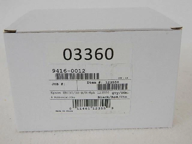 EPSON ERC30/38 - Black/Red Ribbons - 6 Per Pack - NEW-IN-BOX. - Image 1 of 1