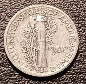 1941 S Large S Mercury Dime circolato 90% argento F da fine a molto fine in perfette condizioni - Foto 1 di 2