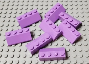 LEGO New Lot of 8 Medium Lavender 2x4 Creator Roof Slope Pieces - Picture 1 of 1