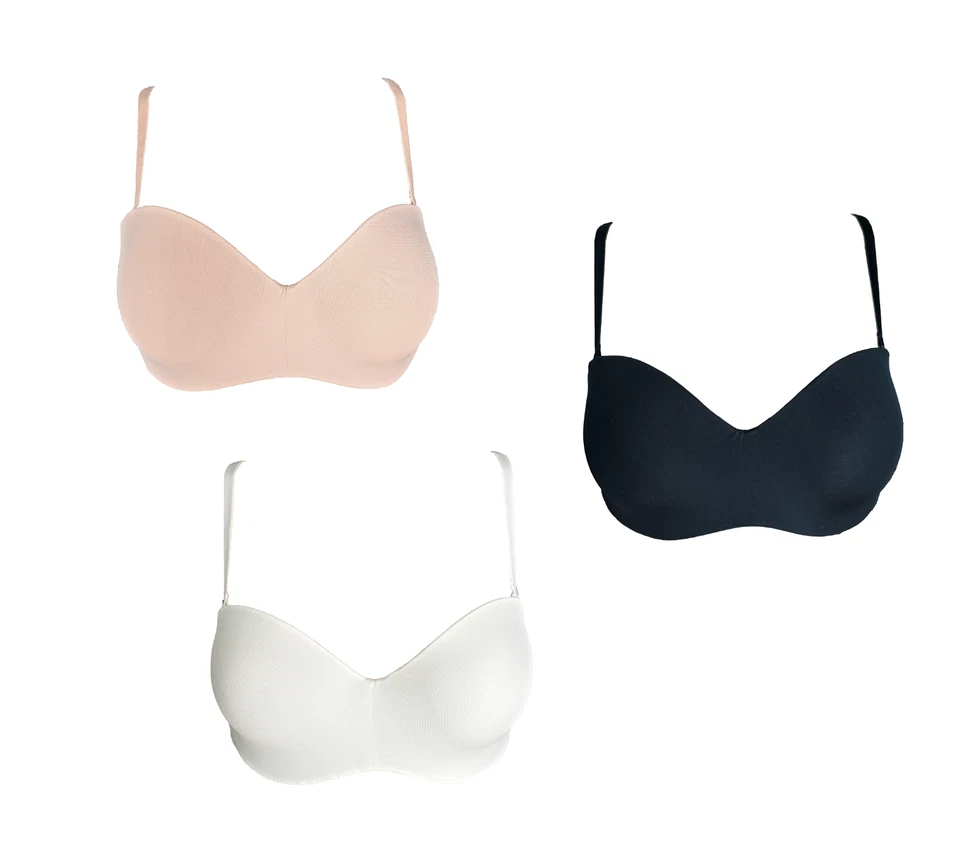 Damen Multifunktions-BH Nude Weiß Schwarz Gr. 75B 75C 80B 80C - Bild 1 von 2