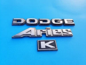 81 82 83 84 85 86 87 DODGE ARIES K REAR EMBLEM LOGO BADGE SYMBOL SET OEM (1985) - Picture 1 of 5
