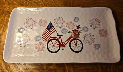 "Bandeja para servir bandera americana melamina náutica 17 por 9"""  Foto 1 de 3