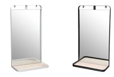 Specchio da bagno con mensola portaoggeto specchiera mobile bagni 75x40 cm