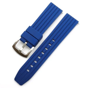 Watch Accessor Tire Pattern Silicone Watchband 20 22 24mm Vertical Strap Stripe - Picture 1 of 17