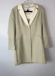 Vtg New Dillard’s By Kasper Women's 14 Beige 3 Piece Suit Skirt Jacket Classic - Picture 1 of 15