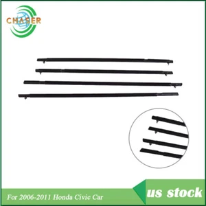 For Honda Civic 2006-2011 4Pcs Car Weather Strip Window Moulding Trim Seal Belt - Picture 1 of 9