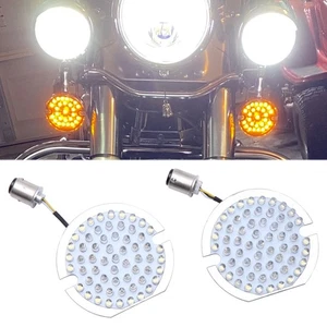 3-1/4" 1157 LED Turn Signal Amber White Light For Harley Road King Softail Dyna - Picture 1 of 15