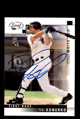Signed Baseball Card Auto 2003 Leaf #33 Paul Konerko Chicago White Sox - Image 1 of 2