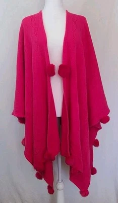 100% Cachemira Hecho en Escocia Mantón Rosa Envoltura Adornos de Conejo Floral en Relieve Foto 1 de 4