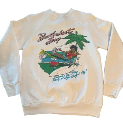 Vintage 80s Buckwheat Surf Team Sweatshirt Screen Stars USA M Deadstock - image 1 of 4