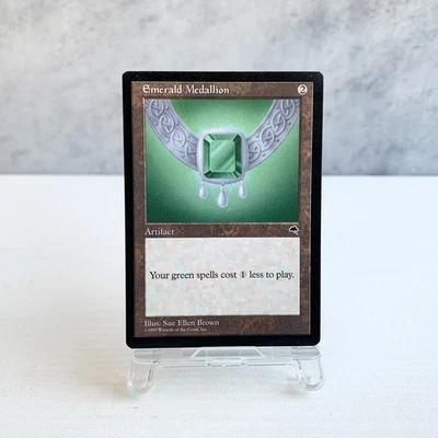 MTG Emerald Medallion Tempest Rare Artifact Old Frame Green Spell Cost Reduction - Image 1 of 4