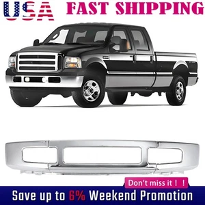 Front Bumper For 2008-2010 Ford F-250 Super Duty F-350 Super Duty Chrome Steel - Picture 1 of 21