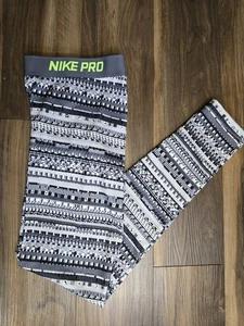 Leggings Nike Pro donna grigio digitale stampa grafica atletica lunghezza intera taglia S - Foto 1 di 7