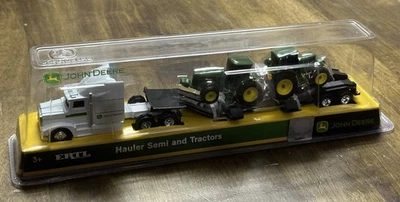 ERTL John Deere White Semi Hauler with 2 Tractors #37382 - New, Factory Sealed - Image 1 of 2