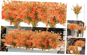 6 Pcs Artificial Fall Flowers for Outdoor Fall Decorations, UV Resistant Faux  - Picture 1 of 6